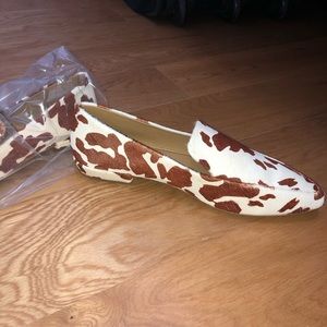 Real FUR love print Steven loafer never worn